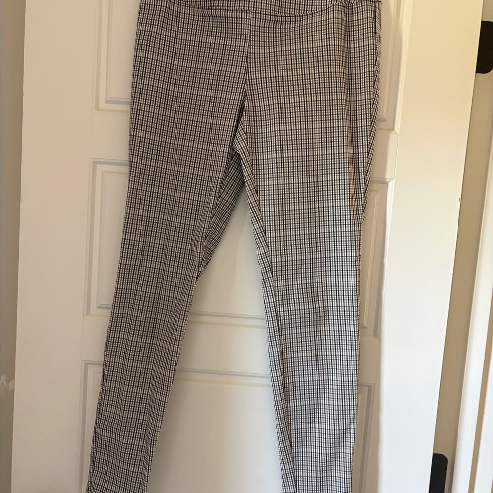 Worthington Black Grey White Checked Slim Trousers